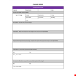 Change Order Template example document template