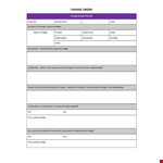 Change Order Template example document template 