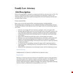 Family Law Attorney Job Description example document template