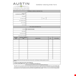 Exhibitor Catering Order example document template 