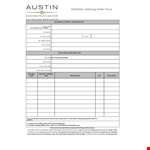 Exhibitor Catering Order example document template