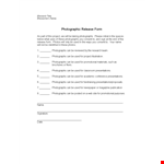 Get Your Photos Covered: Use Our Photo Release Form for Presentations example document template