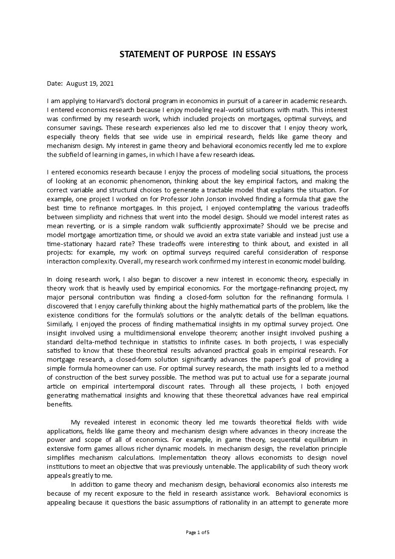 statement of purpose essay