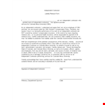 Independent Contractor Release Of Liability Form example document template