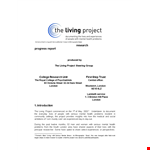 Research Progress in Health: Supporting Mental Well-being of Individuals through Projects example document template