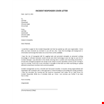 Incident Responder Cover Letter example document template
