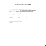 IOU Template - Acknowledgement of Balance: The Undersigned Acknowledges example document template 