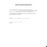 IOU Template - Acknowledgement of Balance: The Undersigned Acknowledges example document template
