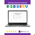 Baptism Certificate example document template 