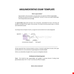 Writing An Argumentative Essay example document template