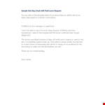Notify Your Boss of Sick Leave with a Professional Email example document template