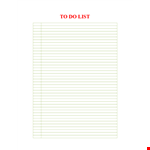 Todo list in Word example document template