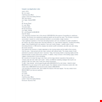 Simple Loan Application Letter Template example document template