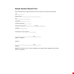 Vacation Request Form - Request Your Vacation Today example document template