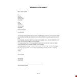 Reference Letter Sample example document template