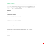 Community Service Letter Template | Save and Print example document template