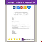 Work Experience Statement example document template