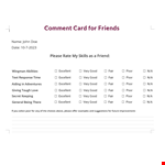 Comment Card Template - Create Valuable Feedback with Jackson example document template