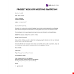 Kick Off Meeting Invitation Email Template example document template