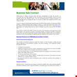 Sale Of Business Contract Template - Get a Legal Contract for Buying or Selling a Business example document template