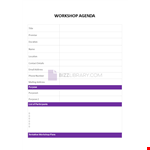 Workshop Agenda example document template