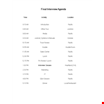 Final Interview Agenda example document template 