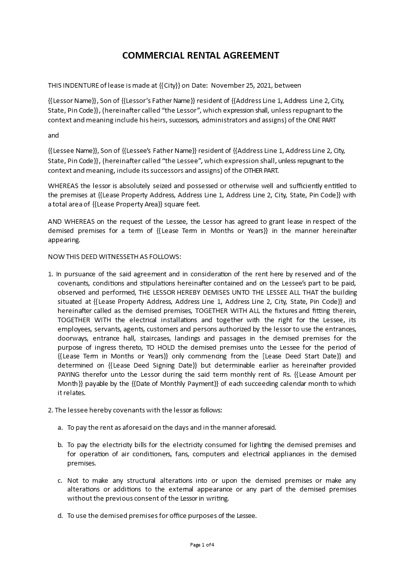 commercial rental agreement Main Image commercial rental agreement