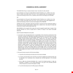 Commercial Rental Agreement example document template