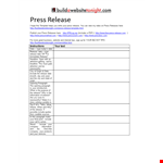 Create your Perfect Press Release | Free Template Included example document template