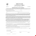 Corporate Resolution Form - Authorized Officers for Corporation example document template