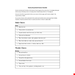 Family Household Chores Checklist Template example document template
