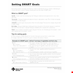 Create Effective Goals with Our Smart Goals Template - Simplify Your Planning Process Now example document template