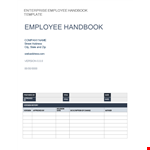 Create a Comprehensive Employee Handbook with our Template | Company Policy, Information, Phone example document template