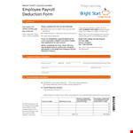 Employee Payroll Deduction Form example document template