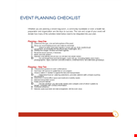 Event Planning Template - Materials, Speakers, and Planning Made Easy example document template