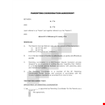 Parenting Coordinator Agreement for Child's Parents | Document Template example document template