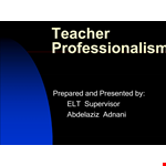 Professional Teacher example document template