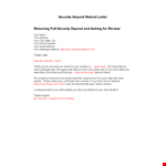 Address Review: Security Deposit Return Letter - Efficiently Return Your Vacation Deposit example document template