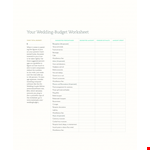 Wedding Budget Worksheet Kgvzvsnv example document template