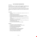 Cost Accountant Job Description example document template