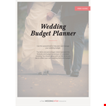 Plan Your Dream Wedding on a Budget with Our Free Wedding Budget Planner example document template