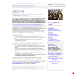 Weekly newsletter template example document template