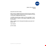 Official Business Resignation Letter example document template