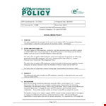 Official Social Media Policy | Guidelines for Media Use example document template