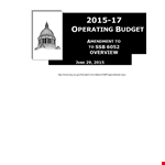 Simple Operating Budget Template example document template