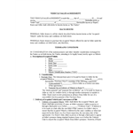 Sample Sales Agreement Template - Create a Solid Vehicle Agreement for Seller and Buyer example document template