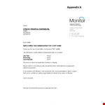 Free Manager Recommendation Letter Template for Employment | [Company Name] example document template