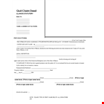 Illinois Quit Claim Deed Template - Print, State example document template