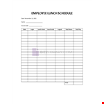 Employee Lunch Schedule example document template