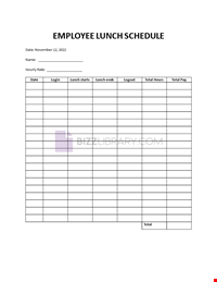 Employee Lunch Schedule